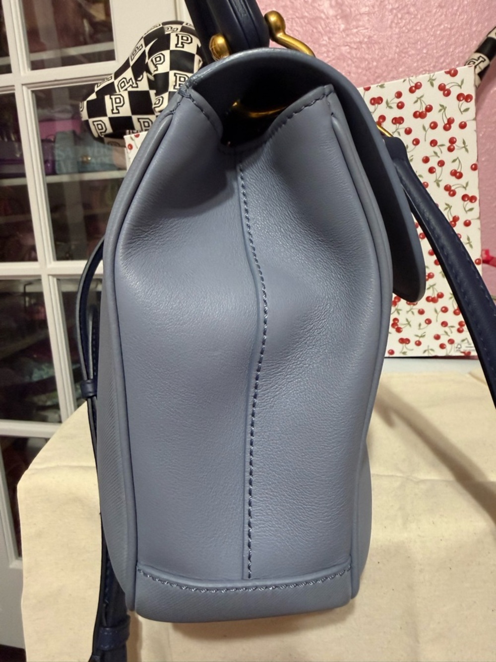 Burberry Medium DK88 Top Handle Bag In Blue - Picture 10 of 16